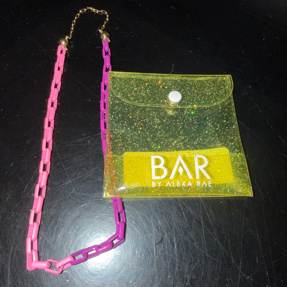 BAR by Alexa Rae 2tone pink and magenta necklace with magnetic extender.
